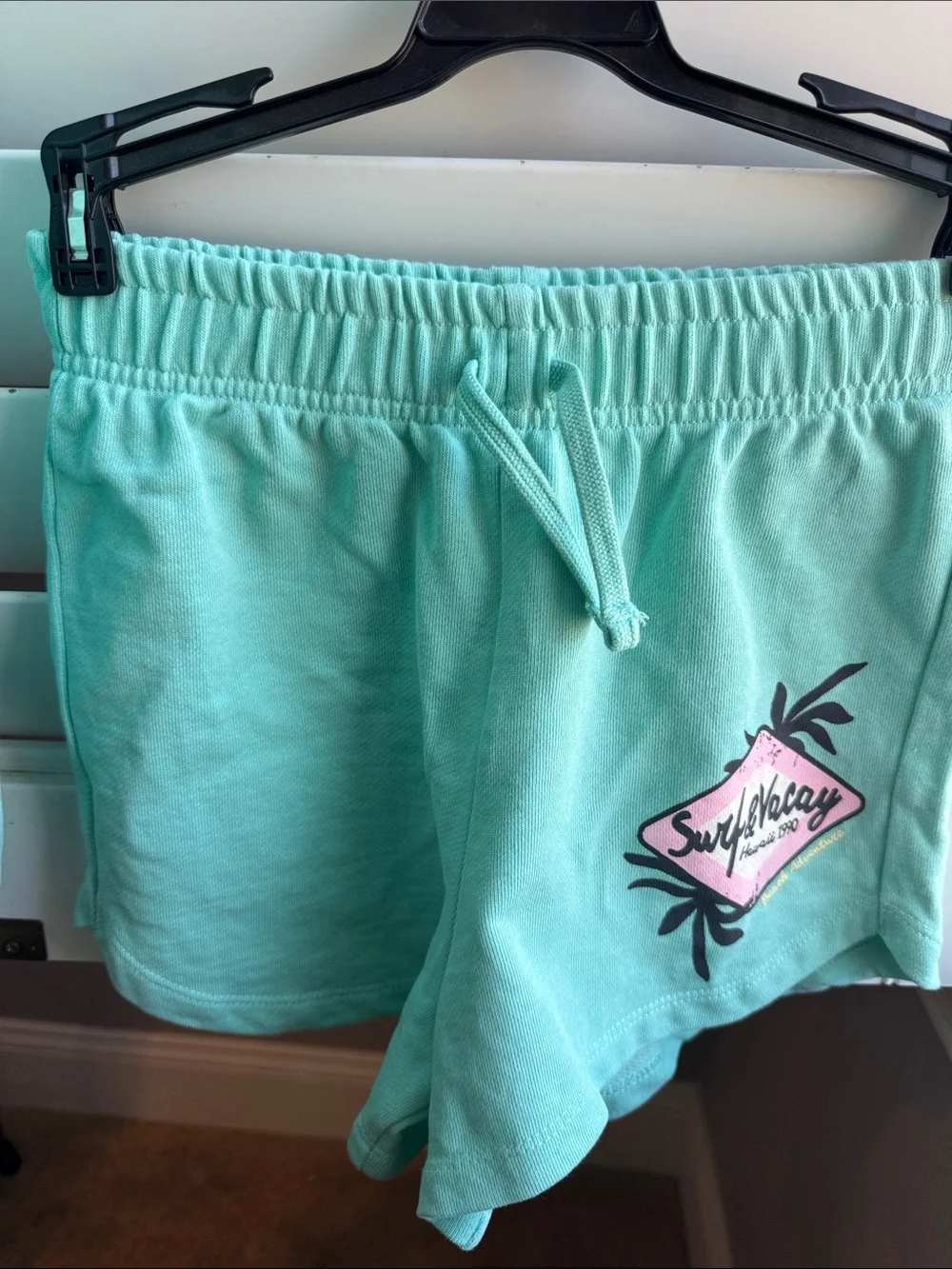 Zara Mint Graphic Crewneck Sweatshirt with Pink & Cream Logo & Matching Shorts